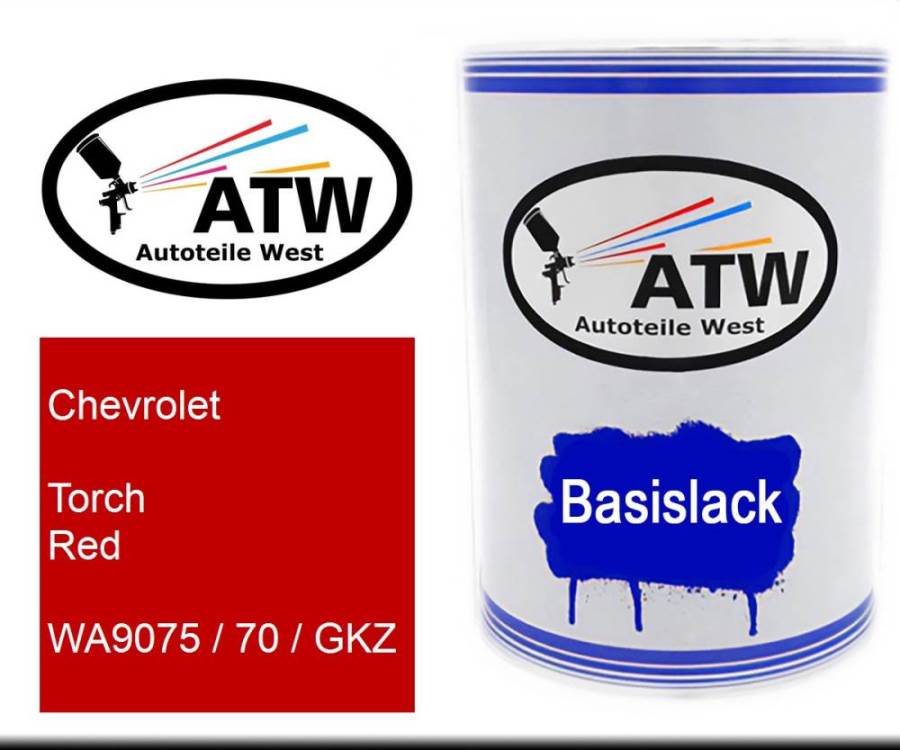 Chevrolet, Torch Red, WA9075 / 70 / GKZ: 500ml Lackdose, von ATW Autoteile West.